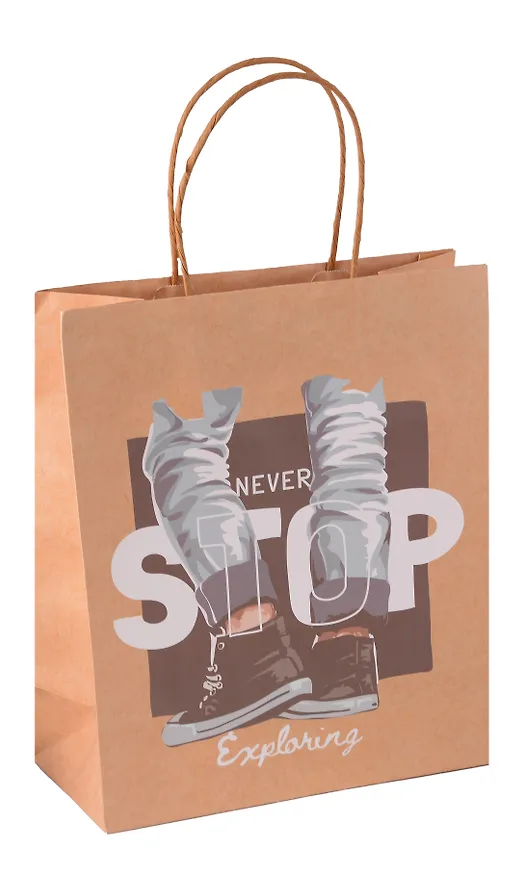 Пакет А4 26*32*12.5 "Never stop" нейтр., бум.мат. 3015815 — 1