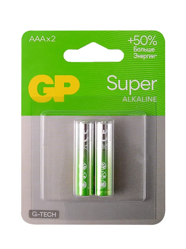 Батарейка GP «Super GTech», AAA (LR03) 24A, алкалиновая, BC2 3084436 — 1
