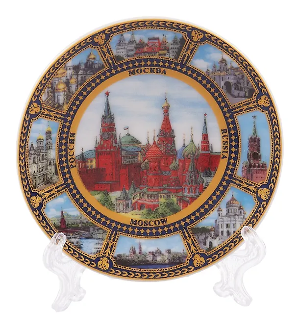 Магнит-тарелка Москва с подставкой (D7 К8) (фарфор) (026-7K8-20) 3111913 — 4