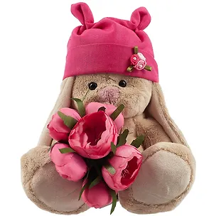 Мягкая игрушка Зайка Ми с букетом (15см) 2900144