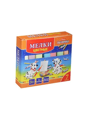 Мелки цветные 07цв "Далматинцы", к/к, Хатбер 235697