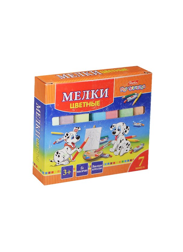 Мелки цветные 07цв "Далматинцы", к/к, Хатбер 235697 — 1