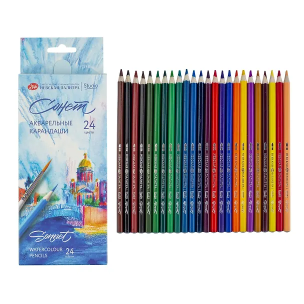 Карандаши акварельные 24цв "Сонет" к/к, ЗХК 3119147 — 3