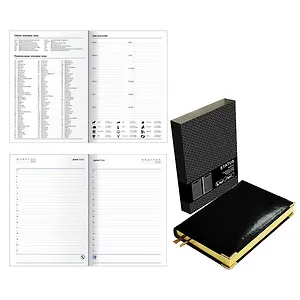 Ежедневник, Эксмо А5 152л. недатированный STATUS. Черный рецикл.кожа с поролоном ЕКС51915201