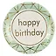 Набор бумажных тарелок Happy birthday на мятном фоне (18 см) (6 шт) (12-01582-E2) — 2689353 — 2