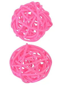 Шар декоративный из лозы, Розовый (2шт.)