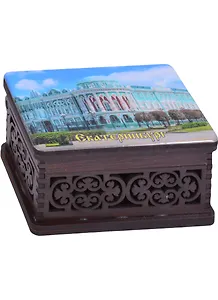 ГС Шкатулка малая резная с заливкой смола Екатеринбург вид 2 (хдф) (95x65x52 мм)