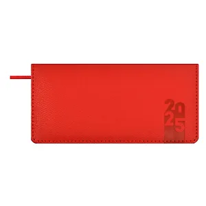 Планинг дат. 2025г. 64л 170х88 "Джут", красный, карманный, кожзам тв.переплет, обл.поролон, блинт.тиснение, офсет, ляссе