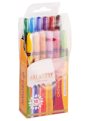 Мелки восковые 12 цветов "Art Story", Crown 239217