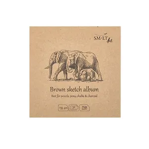 Скетчбук 9*9см 32л "SMLT Art Authenticbaby Brown", 135г/м2, перераб.двухсл.бумага, 7БЦ