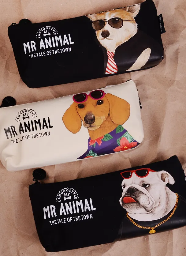 Пенал на молнии Собаки Mr. Animal (ПВХ) (20х8) 2565647 — 2