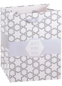 Пакет А5 23*18*10 "Grey and white" нейтр., бум.мат.ламинат 