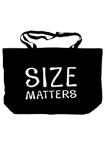 Сумка-шоппер большая Size matters черная, текстиль 70см.*45см.*17см.