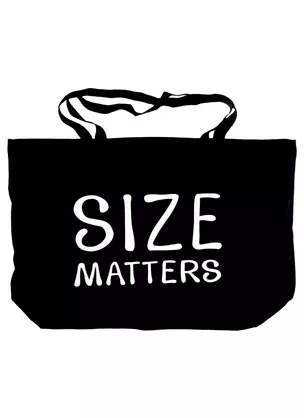 Сумка-шоппер большая Size matters черная, текстиль 70см.*45см.*17см. — 2882519 — 1