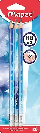 Карандаши чернографитные 06шт "ARCTIC"с ластиком, HB, пластик, Maped 3156875