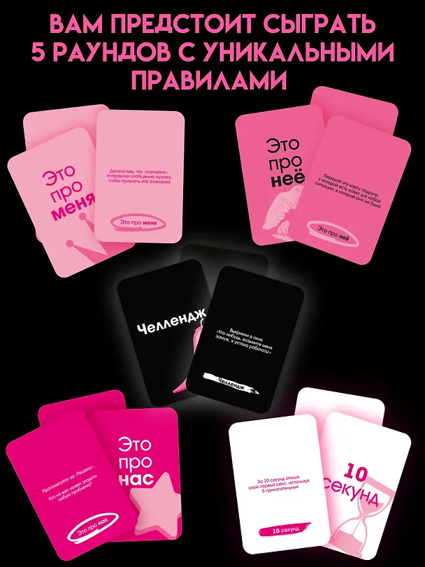 Настольная игра для компании 18+  "Просекко, Драма, Каблуки" 3154458 — 4