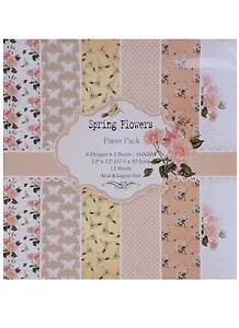Набор бумаги для скрапбукинга, 30*20см, 12 листов, 6  дизайнов Spring flowers (11-9) (11-22345-1