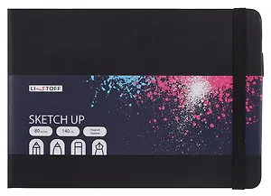 Скетчбук 210*148 80л "SKETCH UP. Черный" 140г/м2, тв.обложка, резинка
