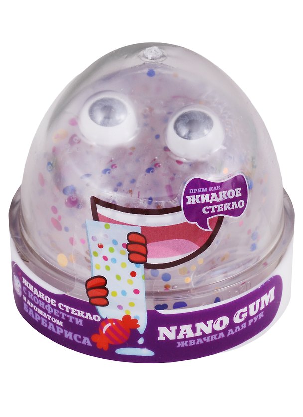 Игрушка-лизун «Жидкое стекло с конфетти и ароматом барбариса», Nano Gum 2650572 — 1