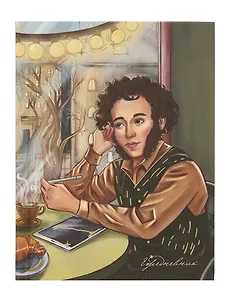 Ежедневник недат. А6+ 112л "Пушкин (Эксклюзив)" 7БЦ, мат.лам, тисн.фольгой, офсет