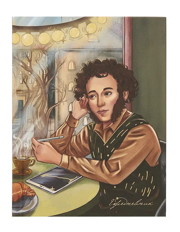 Ежедневник недат. А6+ 112л "Пушкин (Эксклюзив)" 7БЦ, мат.лам, тисн.фольгой, офсет 3055843 — 1