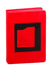 Ежедневник недат. А5 160л Шеврет красный/Эластик черный кожзам, тв. переплет, карман для телефона, офсет, ляссе