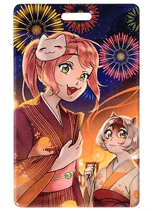 Чехол для карточек Аниме Девушки на фестивале (цветная)