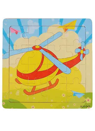 Развивающая рамка Вертолет, дерево, 15х15 см 2591919