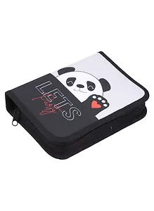 Пенал 1 отделение "Panda" 20*14 см, молния, ткань, 2 откидные планки