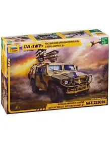 Сборная модель ЗВЕЗДА, Российский бронеавтомобиль ГАЗ Тигр с ПТРК Корнет-Д 1/35 3682