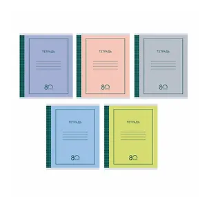 Тетрадь в клетку Listoff, Simple design, 80 листов, в ассортименте