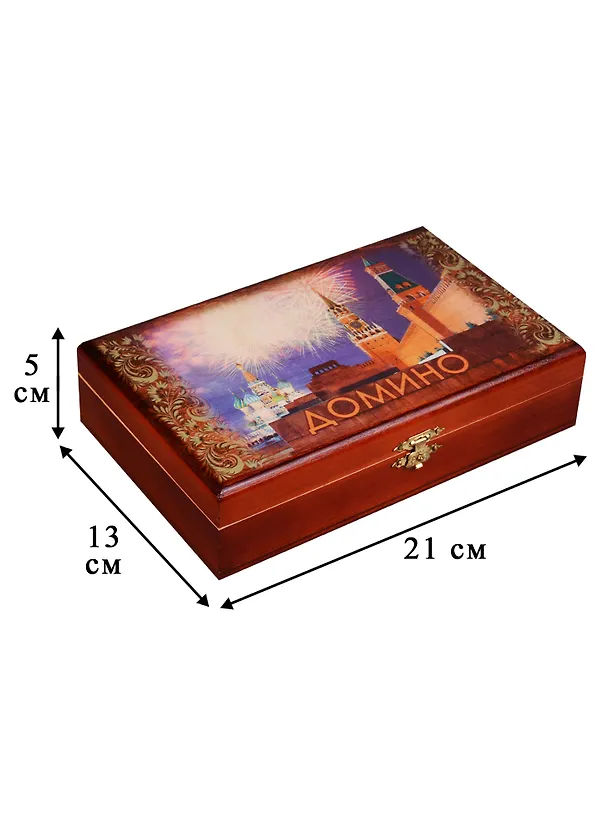 Игра Домино в деревянной шкатулке Салют (21х13х5) (123-079) 2524188 — 5