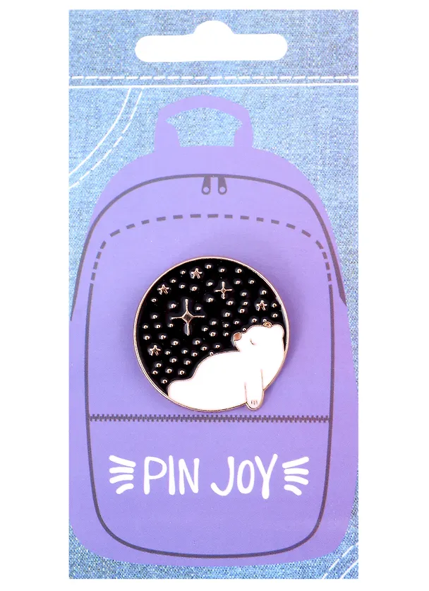 Значок Pin Joy Белый медведь и звезды (металл ) (12-08599-938) 2885971 — 1