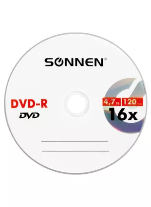 Диск DVD-R 4,7Gb 16x, бум.конверт, SONNEN — 2929164 — 1