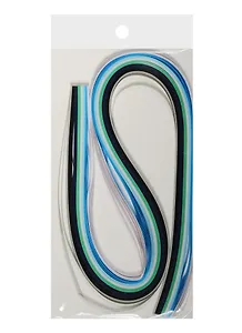 Бумага для квиллинга в пакете с подложкой (3mm) (120 листов) (52cm) голубой с зеленым (11-2398