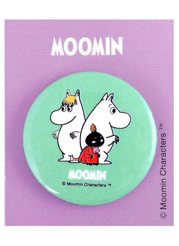 Значок круглый «MOOMIN. Муми-тролль и Снусмумрик с малышкой Мю», металл, 38 мм 2902258 — 1