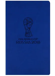 Бизнес-блокнот А5 128 листов клетка "ЧМ ПО ФУТБОЛУ 2018-Эмблема" синий