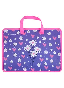 Папка для труда А4 "DAISY" 330*260*75, пластик, ткан.ручки, широкая