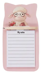 Блок для записей 90*170 40 листов, "Овечка" с карандашом, на магните