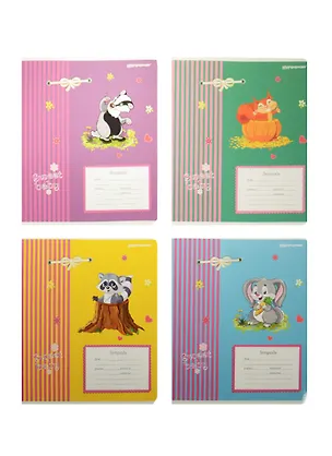 Тетрадь в клетку SchoolФОРМАТ, "Лесные малыши", 12 листов, в ассортименте 237253