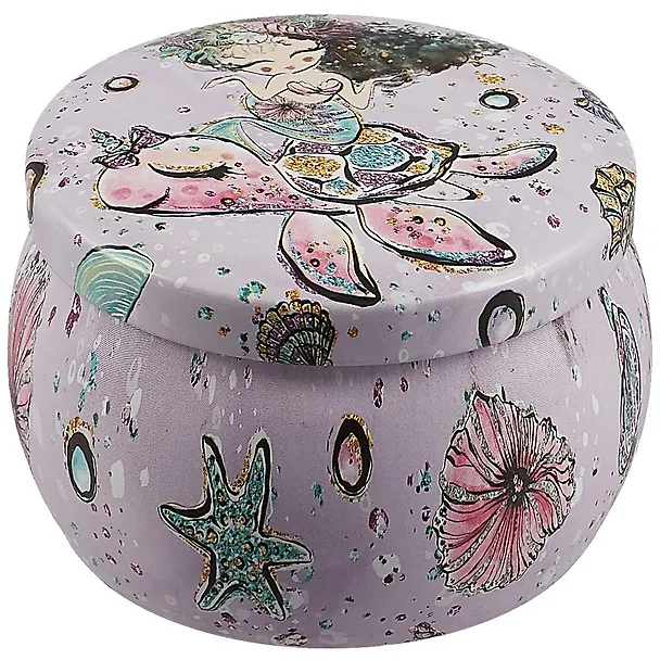 Шкатулка круглая Море (пастель с золотом) (металл) (7см) (12-09412-03563-36) 2693746 — 1