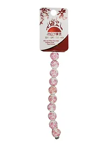 Набор для творчества Бусины керам. на силикон. нити 10шт 12мм, A42, незабудки розовые