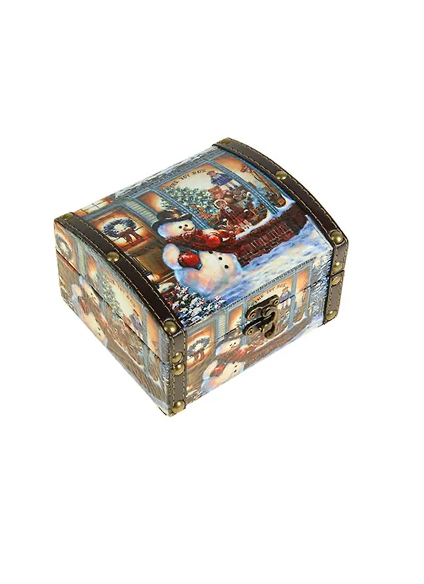 Шкатулка Снеговик у магазина с новогодними игрушками (15х13,5х9) (175223) (Сима-ленд) 2435555 — 1