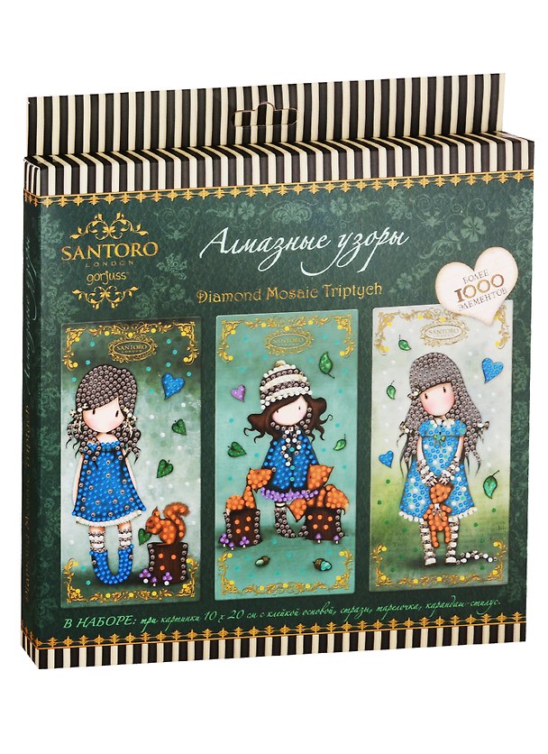 Набор для творчества ORIGAMI Алмазные узоры Santoro Триптих. Diamond Mosaic Triptych. 3 картинки 10*20см 04739 2770484 — 1