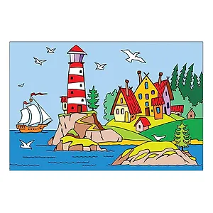 Ркн-028 Картина по номерам для мал. Сказочный маяк (20х28,5см) (LORI) (набор для творч.) (5+) (коробка)