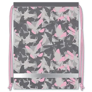 Мешочек для обуви БАБОЧКИ 48x36см, полиэстер, светоотражающая лента, шнурок