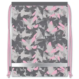 Мешочек для обуви БАБОЧКИ 48x36см, полиэстер, светоотражающая лента, шнурок 401787