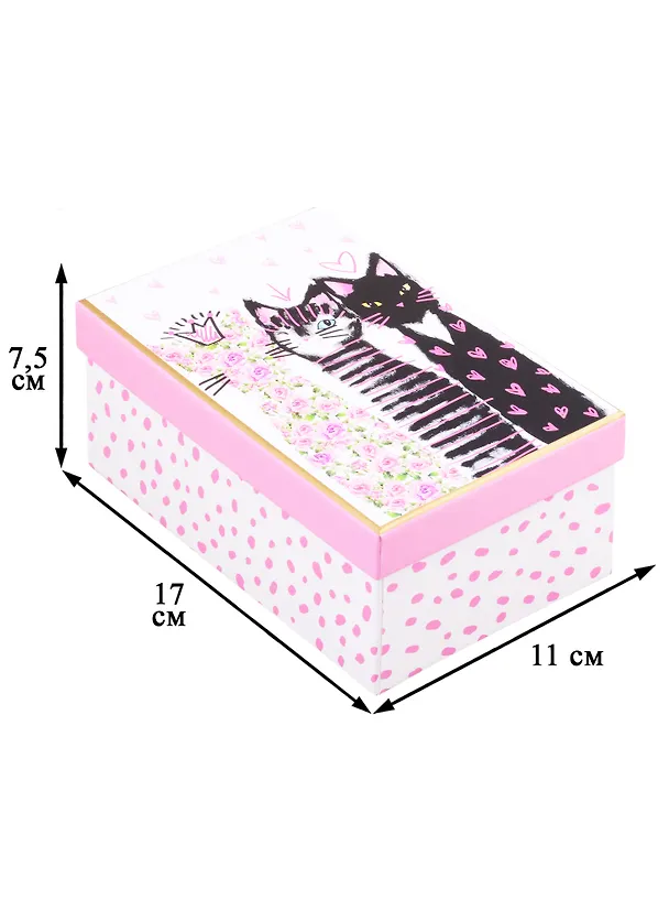 Коробка подарочная Kittys 17*11*7,5см, картон 256530 — 2