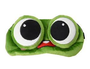 Маска для сна Лягушка с объемными глазками удивляется (плюш) (пакет) (12-37132-202505-S53) (Lafilaf)