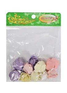 Декор Розочки ассорти средние (00009703) (10шт) (d=3см) (упаковка)